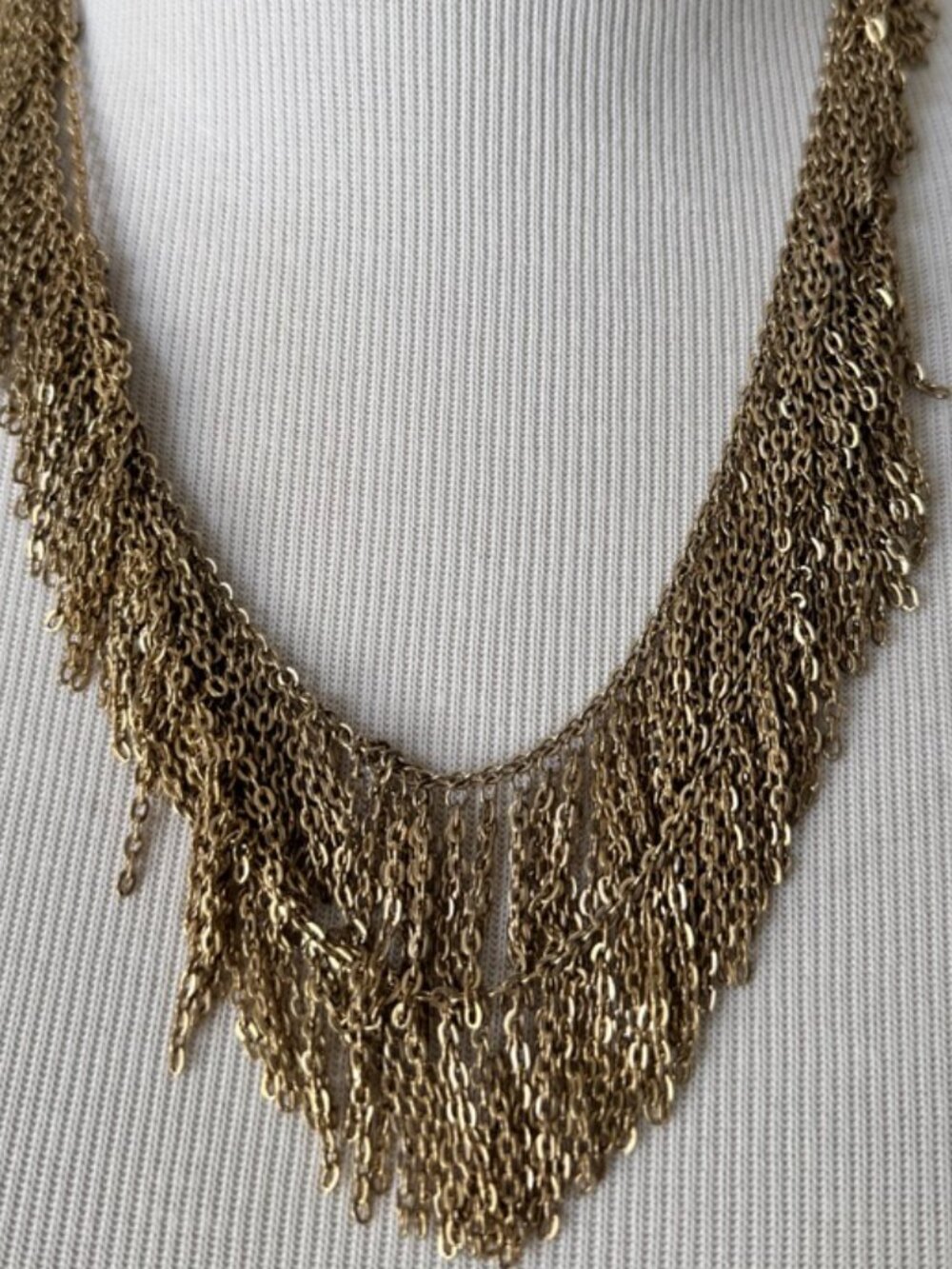Baublebar Cascading Layered Gold Chain/Fringe Statement Necklace,Great Condition - Picture 2 of 5